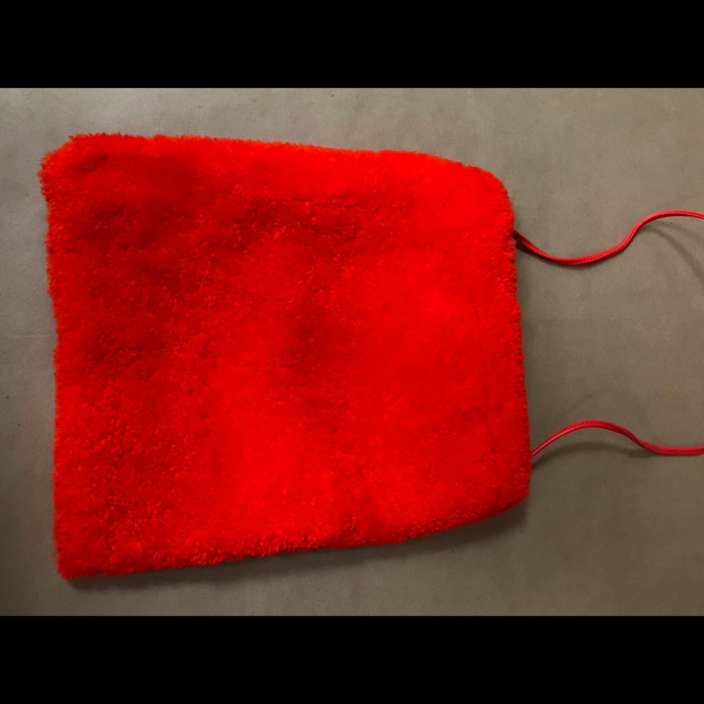 Off-White fleece satchel bag, bright orange